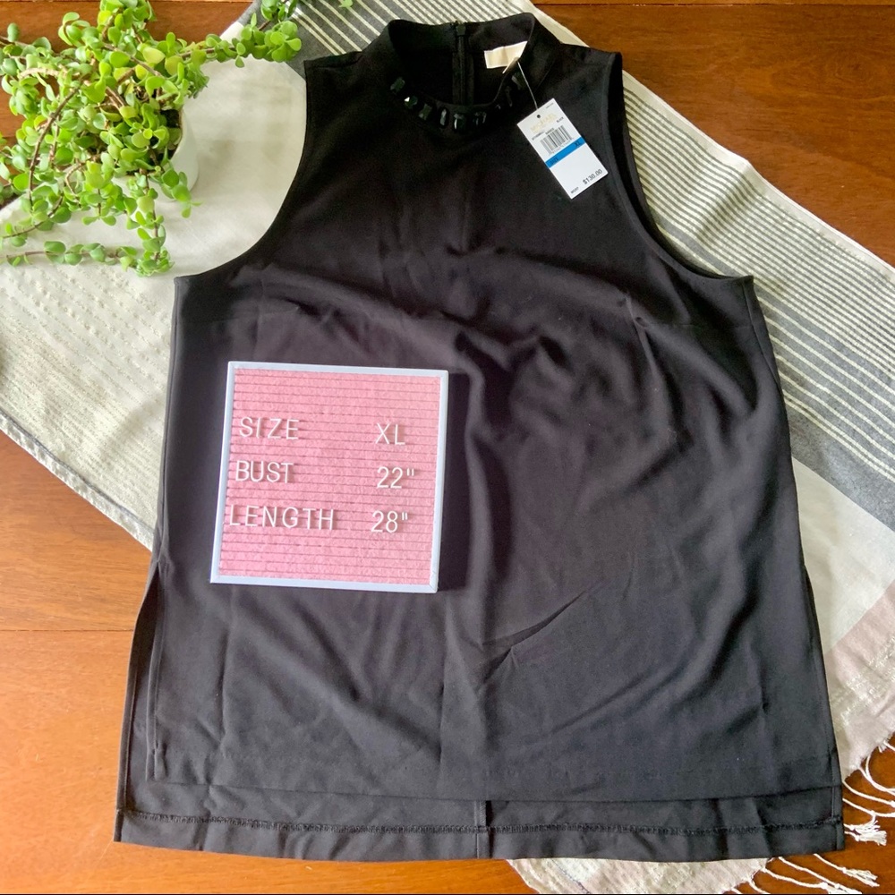 NWT M. Michael Kors Rhinestone Sleeveless Blouse
